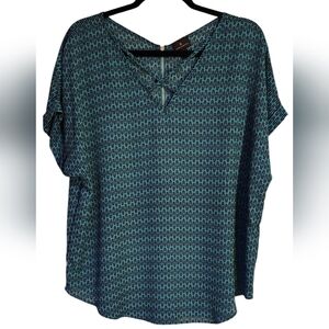 EUC Blouse Shirt, Zipper Back, Professional Top, Size Large